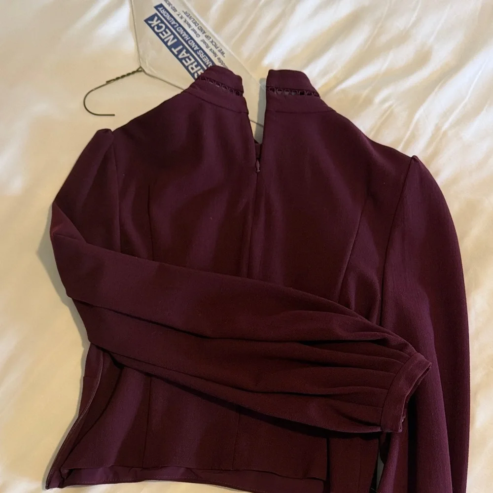 Zimmerman Women's Lace-Trim Blouse - Burgundy - Picture 3 of 5